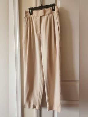 H&M Light Beige Pleated Chinos - Straight Leg